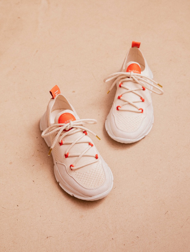 Zapatillas : Sakura - Ecru & Tangerine