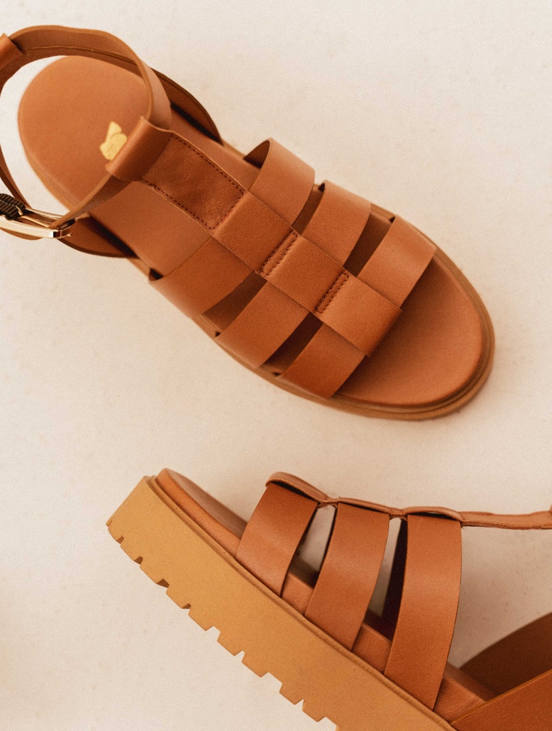 Flache Sandalen : Sam - Camel d'Été