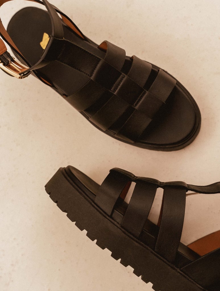 Sandales Plates : Sam - Noir Passion