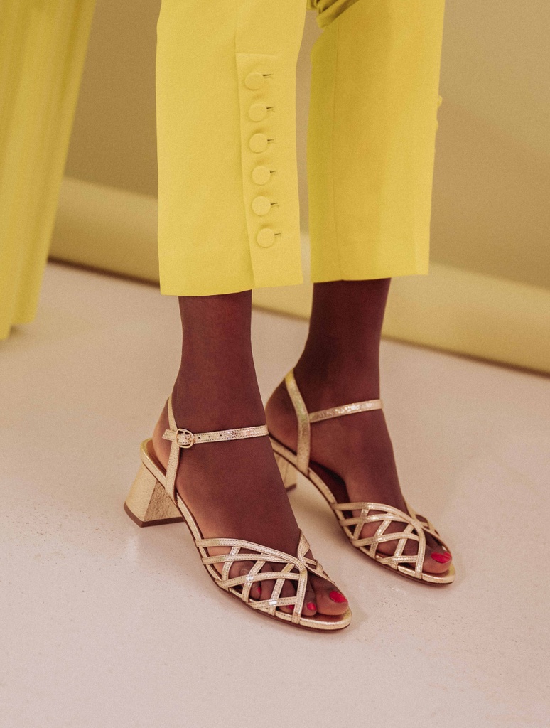 Sandalen mit Absatz : Salma - Champagne Gold