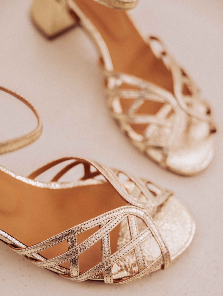 Sandalen mit Absatz : Salma - Champagne Gold