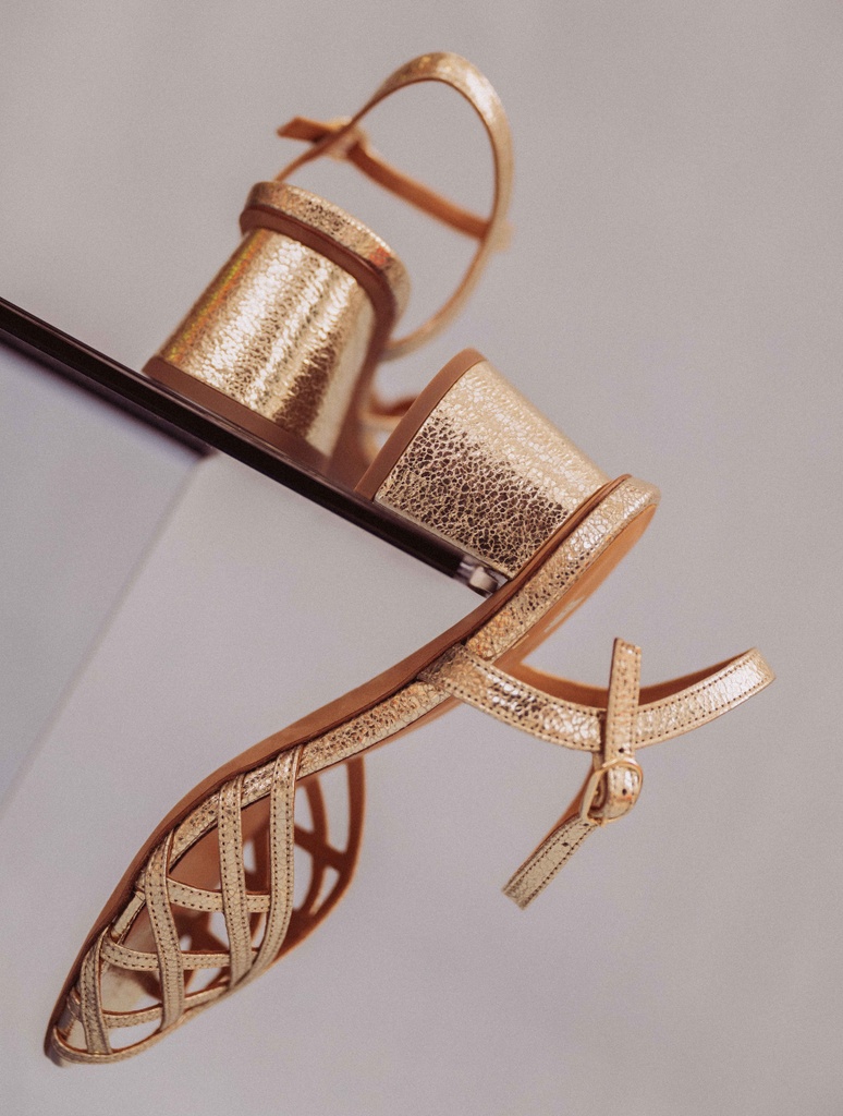 Sandalen mit Absatz : Salma - Champagne Gold