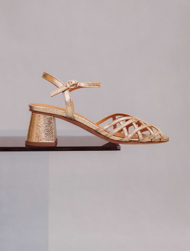 Sandalen mit Absatz : Salma - Champagne Gold