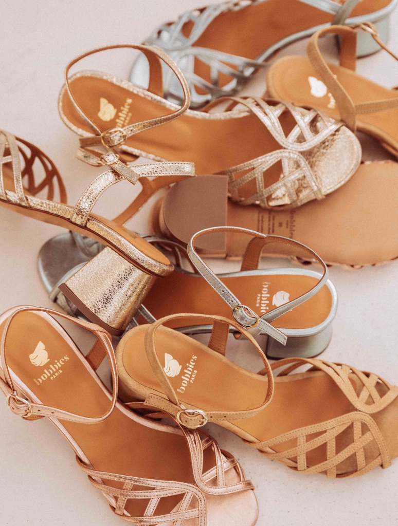 Sandalen mit Absatz : Salma - Champagne Gold