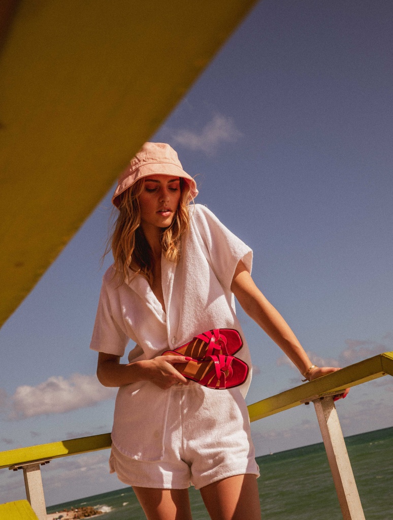 Sandalias Planas : Thaïs - Iced Fuchsia