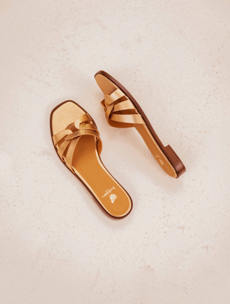 Sandalias Planas : Thaïs - Antique Gold