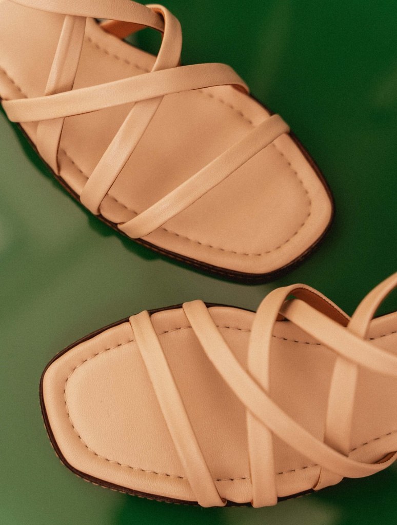 Sandalias Planas : Thalya - Beige