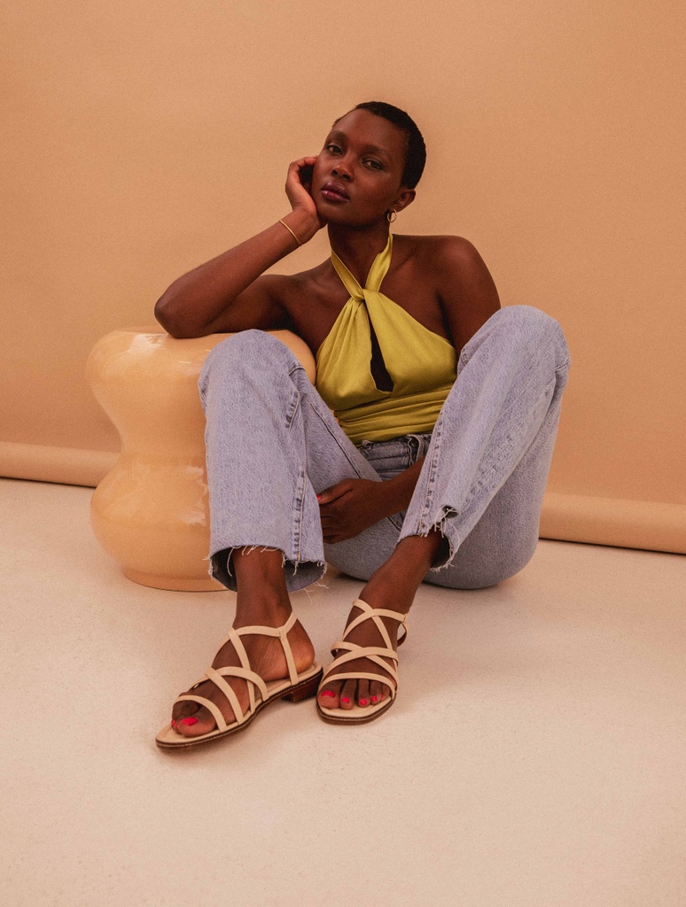 Sandalias Planas : Thalya - Beige