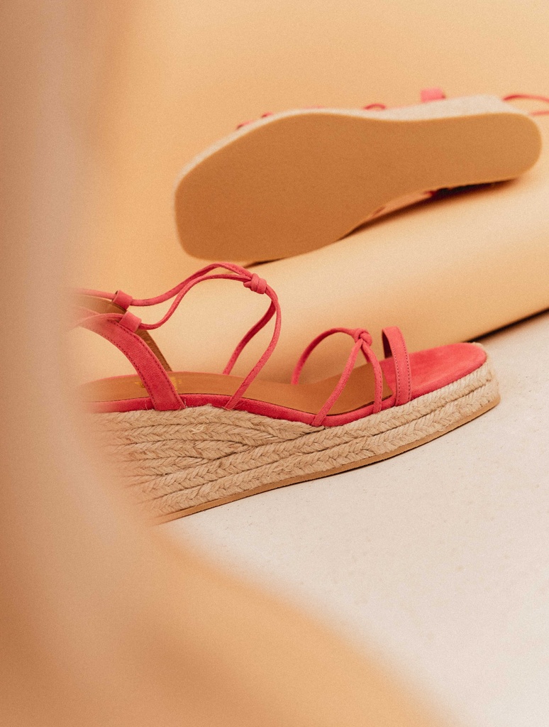 Alpargatas con cuña : Thalie - Miami Pink