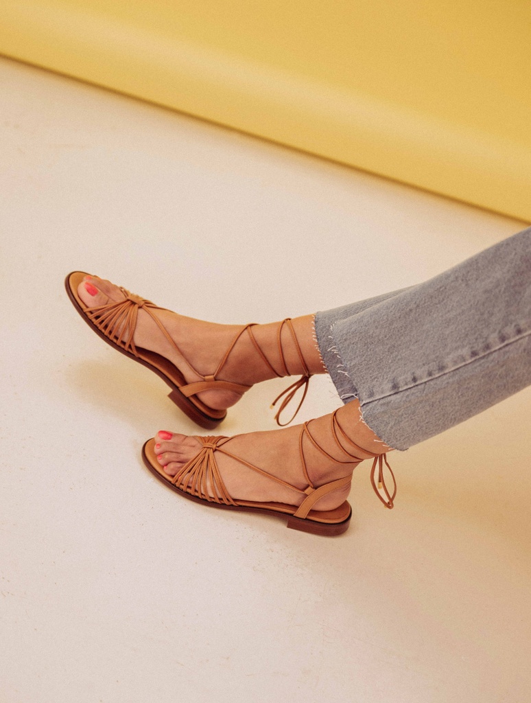 Sandales Plates : Tina - Summer Camel