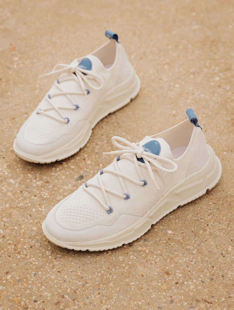 Sneakers : Hikaru - Ecru & Grey Blue