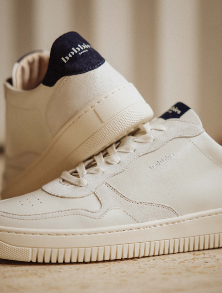 Sneakers : Travis - Off White & Navy Blue