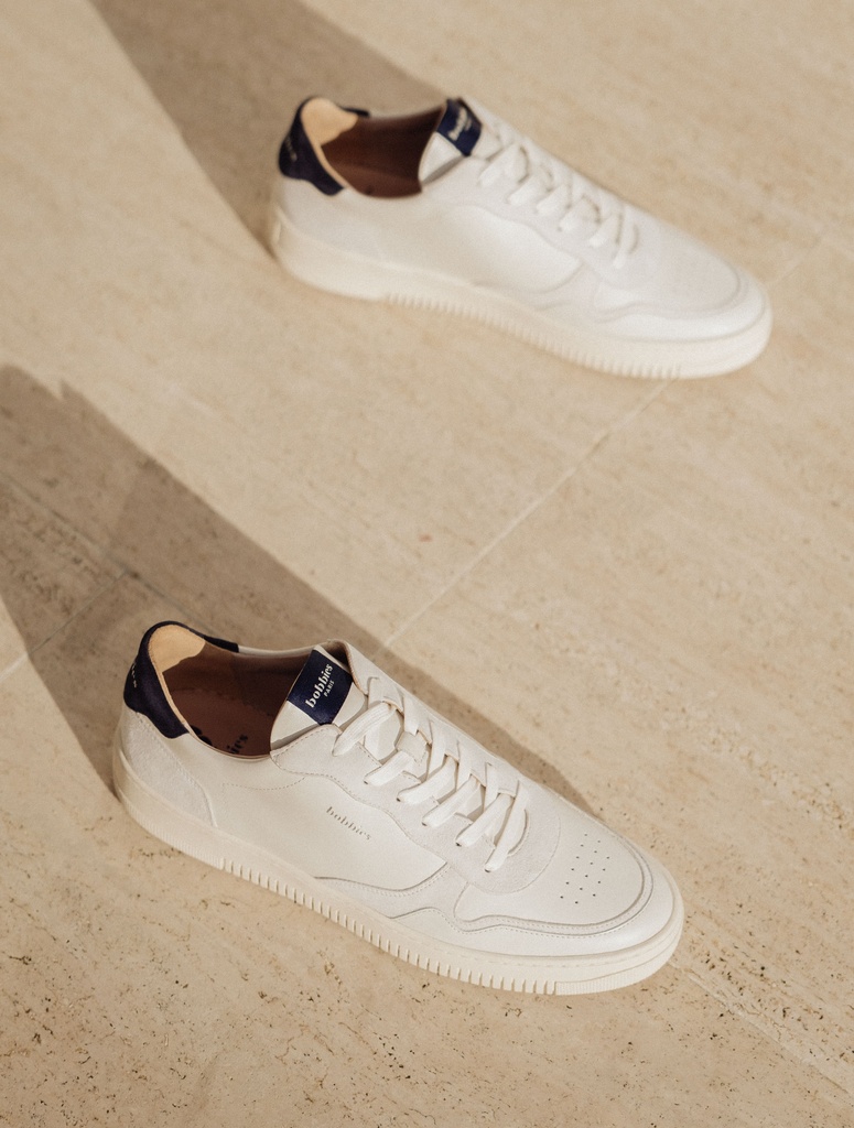 Sneakers : Travis - Off White & Navy Blue