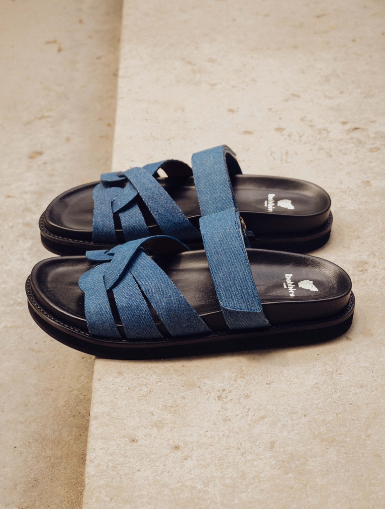 Sandales Plates : Atlas - Stone Denim