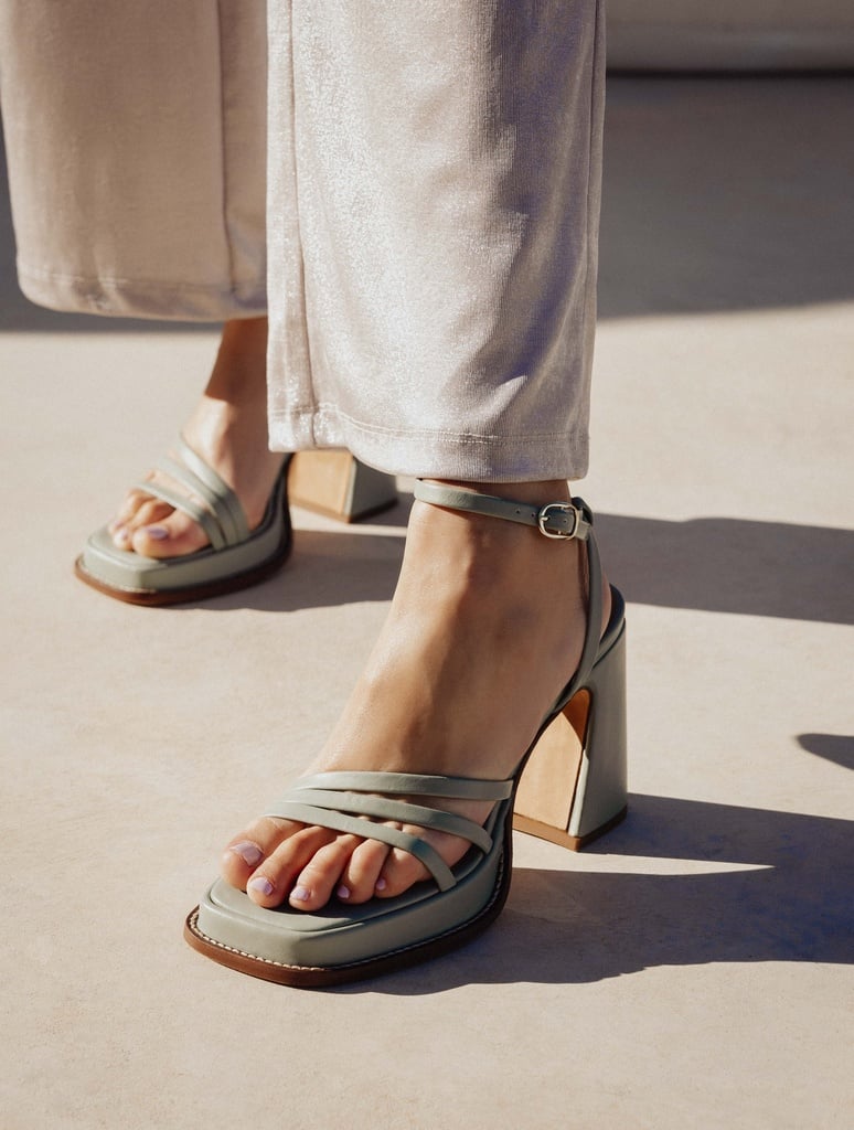 Heeled Sandals : Bella - Grey Green