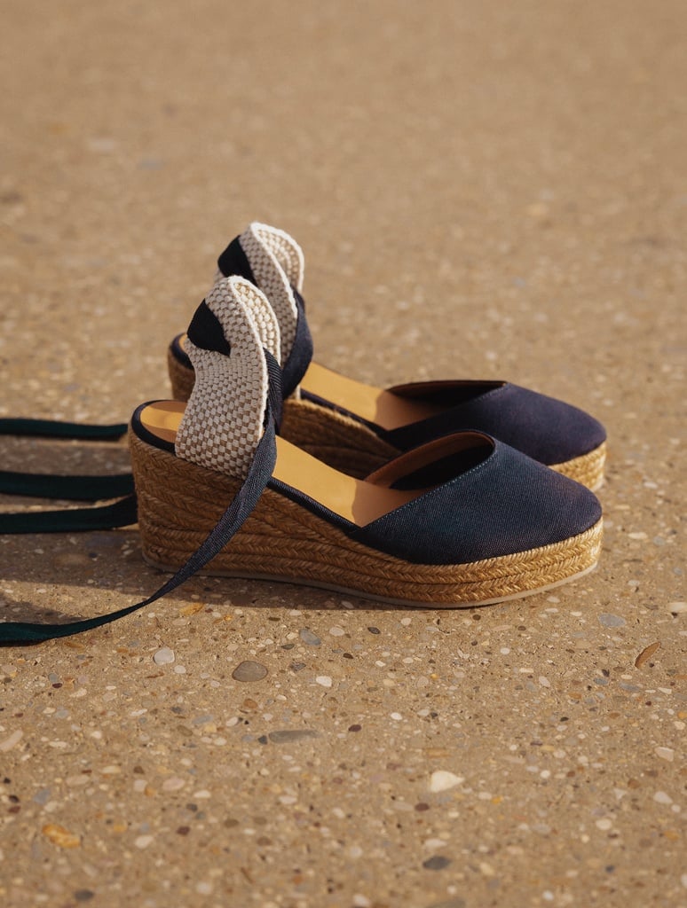 Espadrille, COTON, marine/rouge - - Made in France