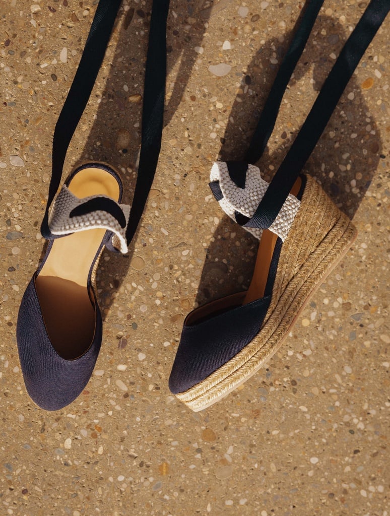 Camila Navy Blue - Wedge espadrilles in navy blue canvas