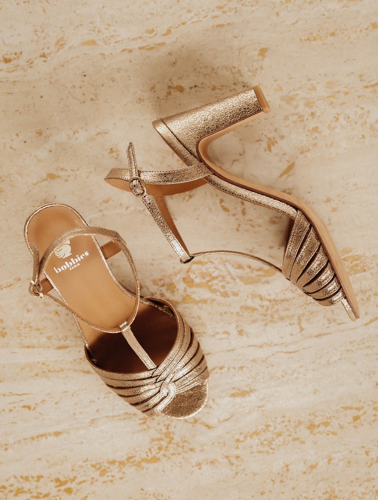 Sandalen mit Absatz : Daisy - Sepia Gold