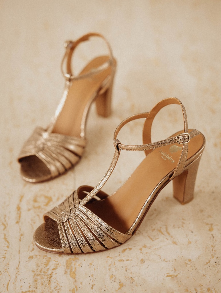 Sandalen mit Absatz : Daisy - Sepia Gold