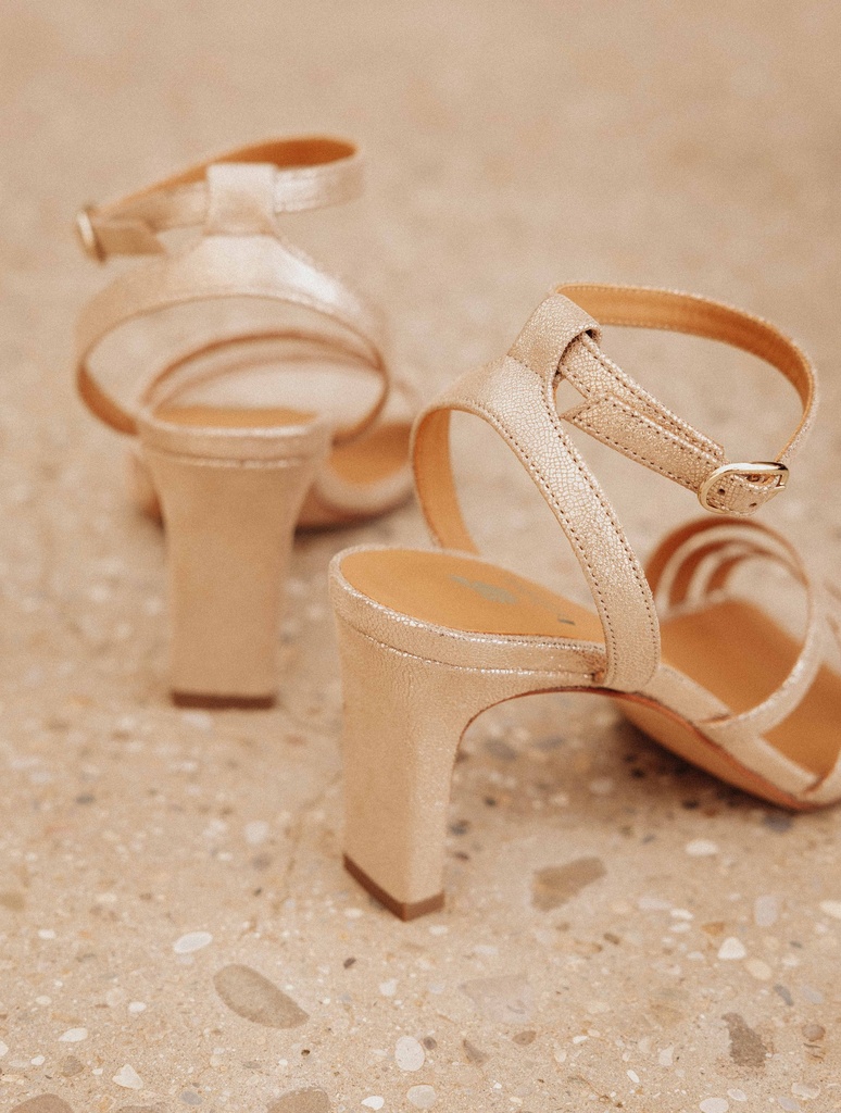 Sandalen mit Absatz : Davina - Iridescent Champagne