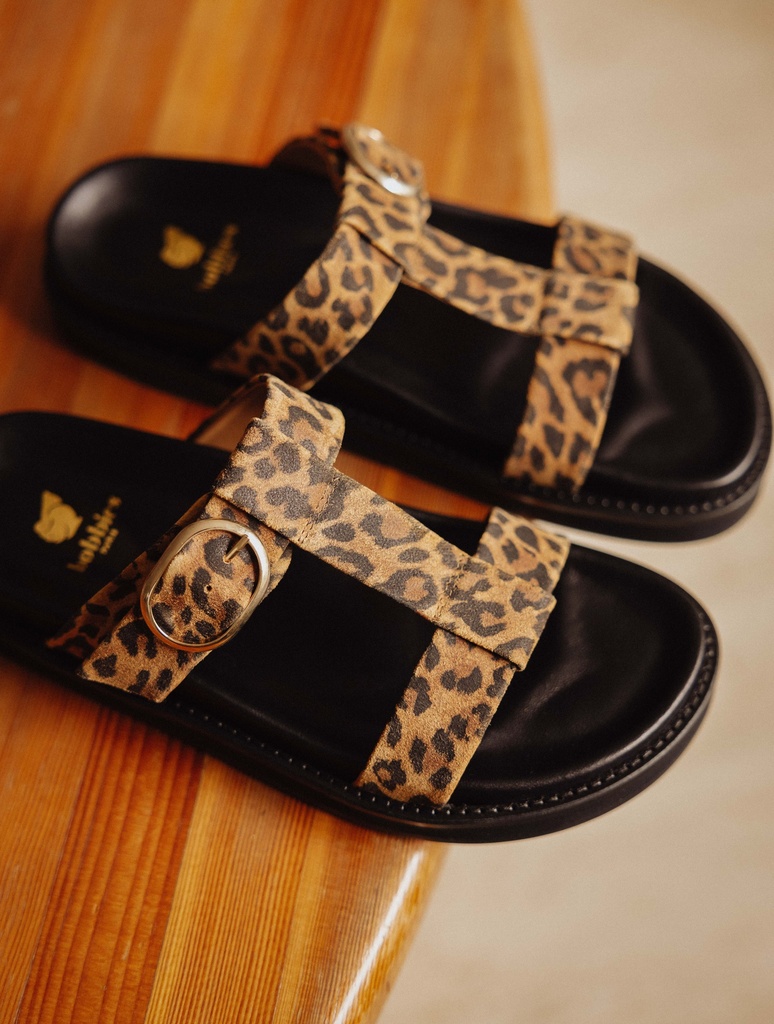 Flache Sandalen : Fajar - Leopard