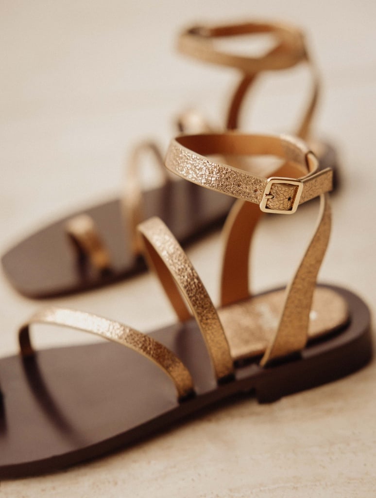 Flache Sandalen : Giorgia - Sepia Gold