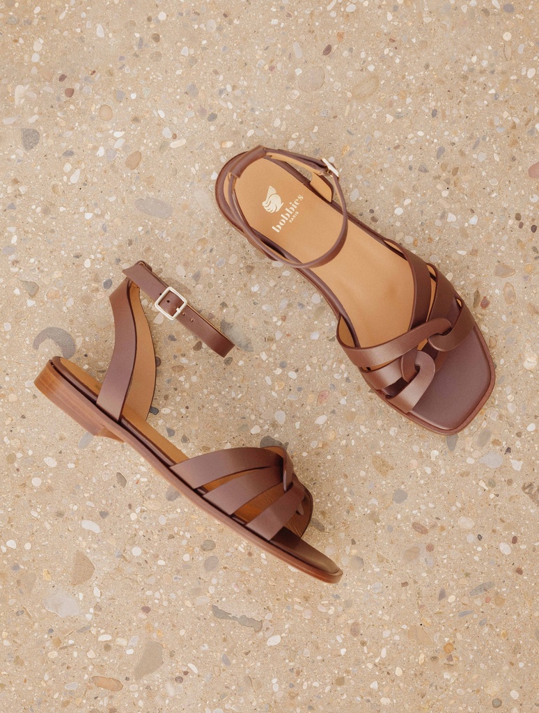 Flat Sandals : Hanaé - Chocolate