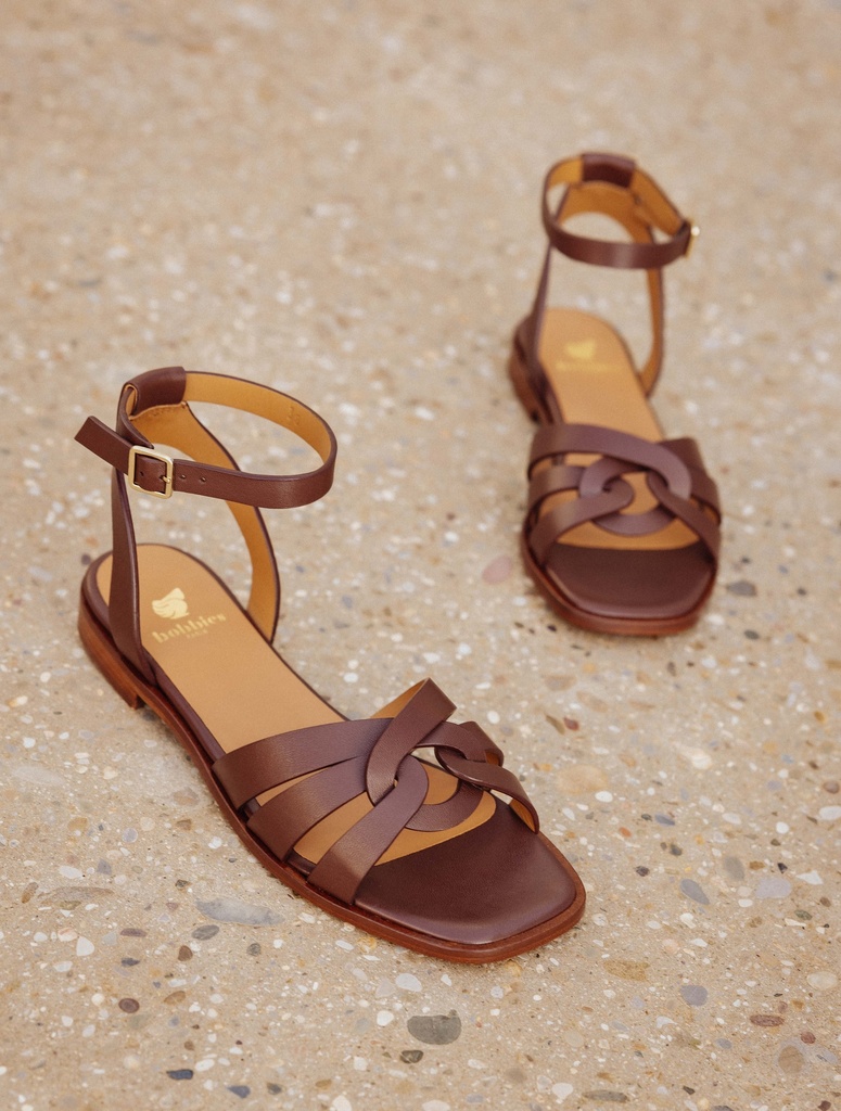 Flache Sandalen : Hanaé - Chocolate