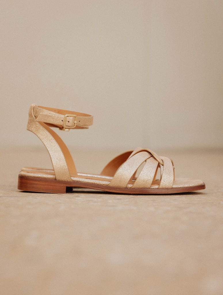 Flache Sandalen : Hanaé - Iridescent Champagne