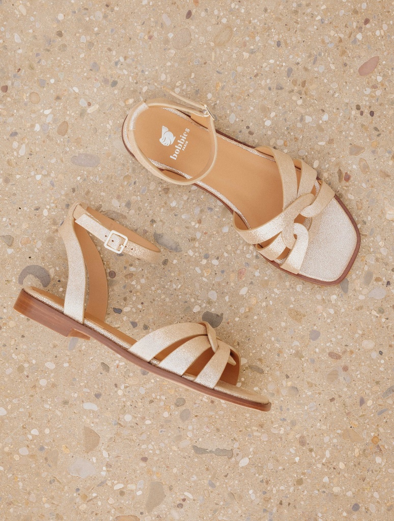 Flache Sandalen : Hanaé - Iridescent Champagne