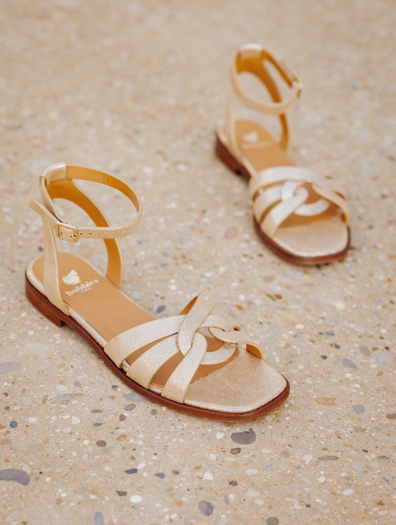 Flache Sandalen : Hanaé - Iridescent Champagne