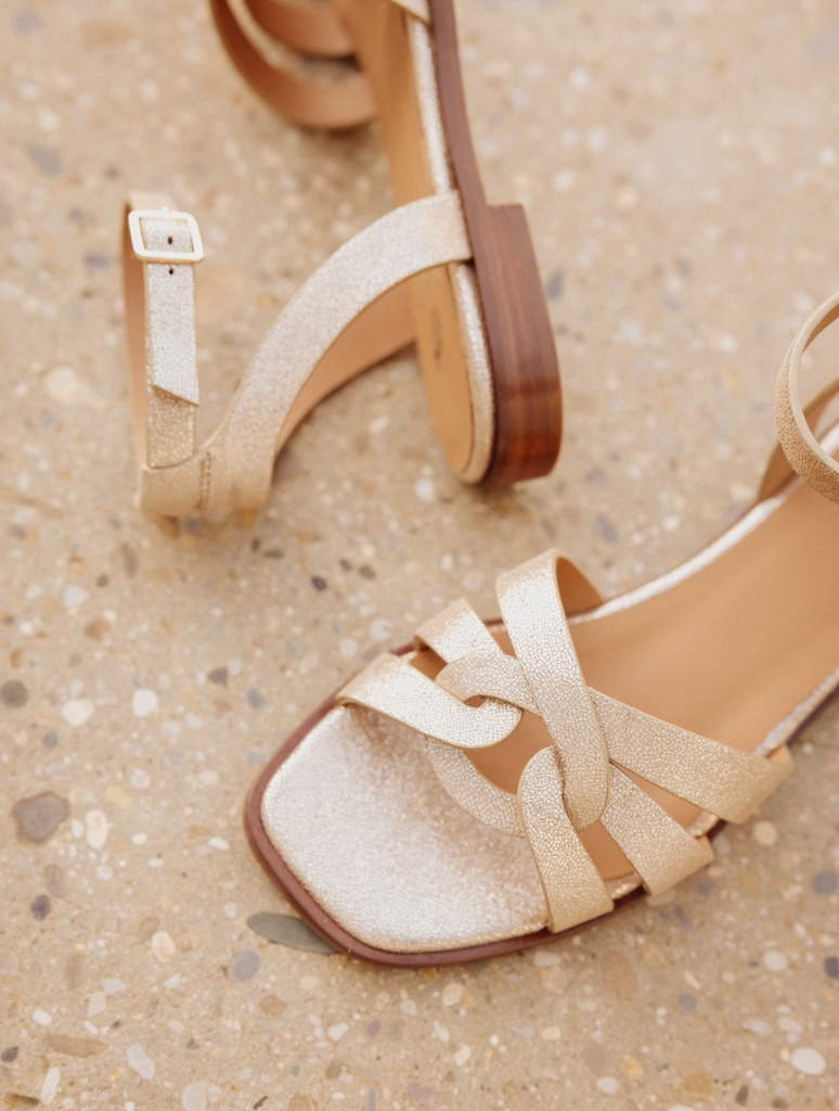 Flache Sandalen : Hanaé - Iridescent Champagne