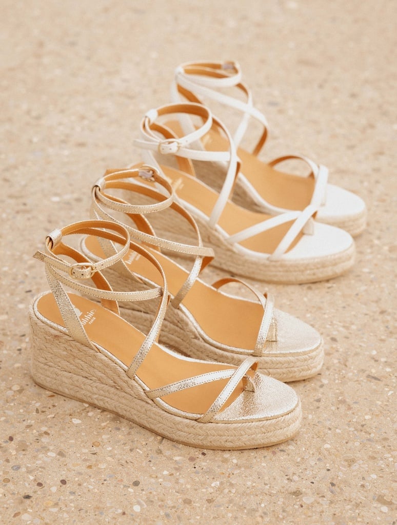 Espadrilles Compensées : Irene - Champagne Gold