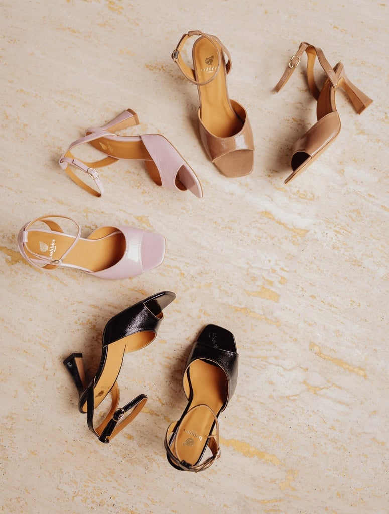 Heeled Sandals : Piper - Black Vinyl