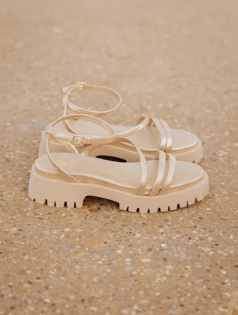 Flache Sandalen : River - Iridescent Champagne