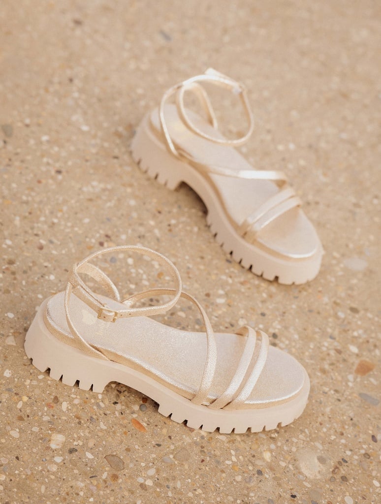 Flache Sandalen : River - Iridescent Champagne