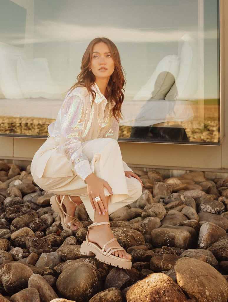 Flache Sandalen : River - Iridescent Champagne