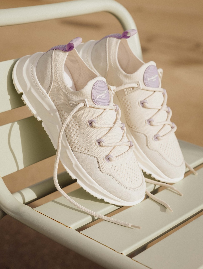 Sneakers : Sakura - Ecru & Lilac
