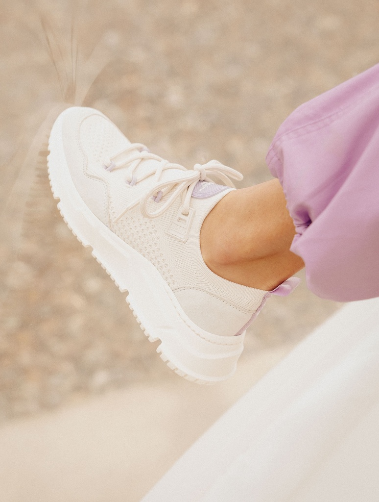 Sneakers : Sakura - Ecru & Lilac