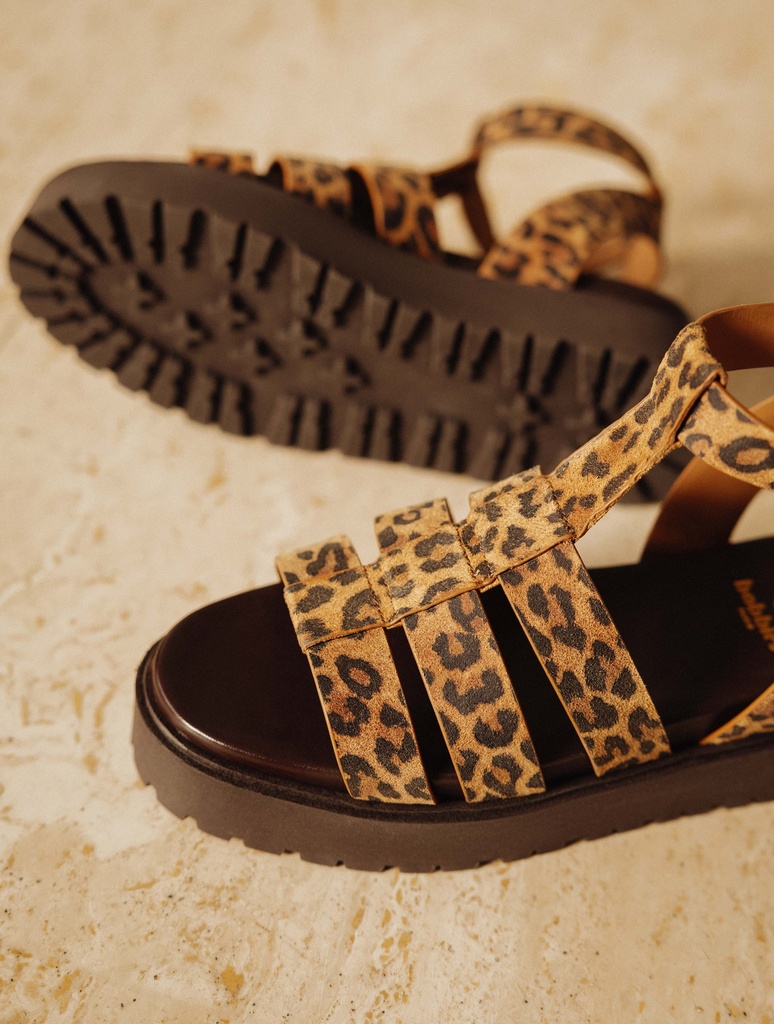 Flache Sandalen : Sam - Leopard