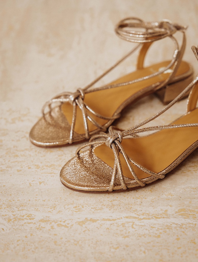 Sandales Plates : Tara - Sepia Gold