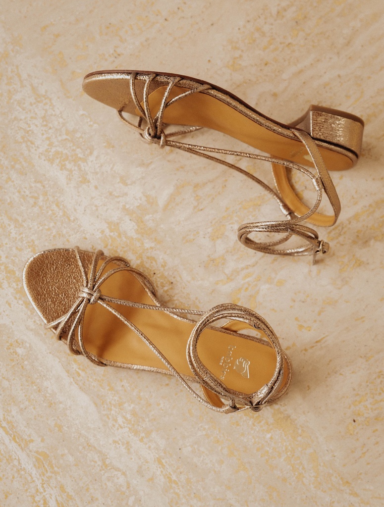 Sandales Plates : Tara - Sepia Gold