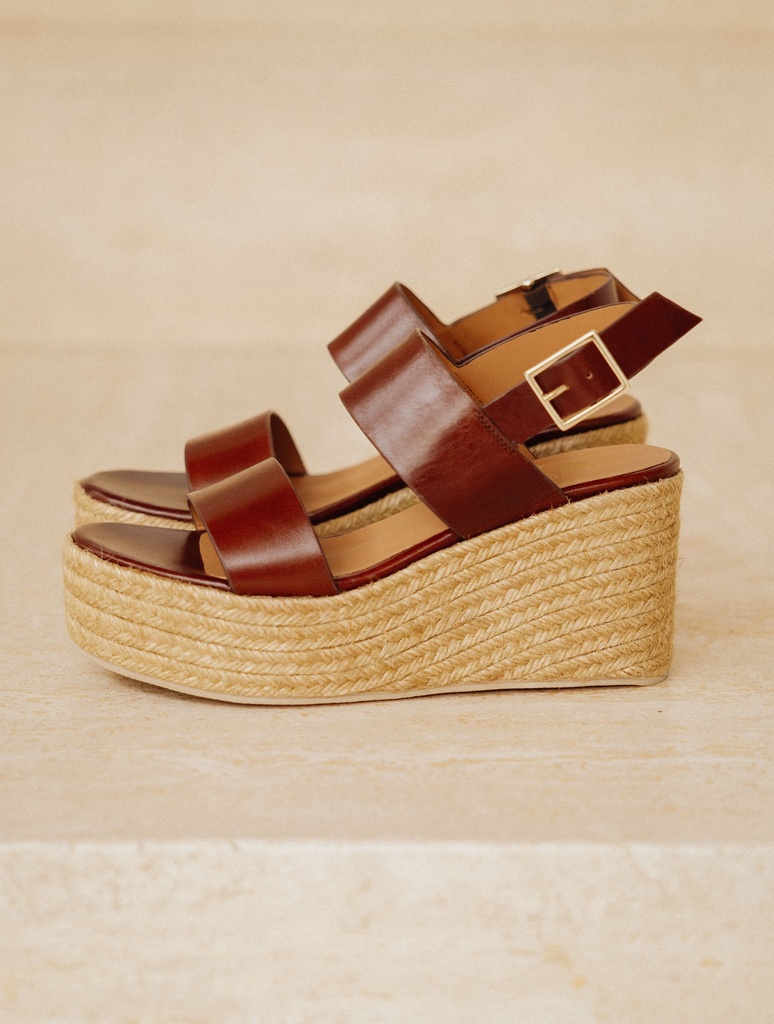 Sandales Compensées  : Théa - Chestnut