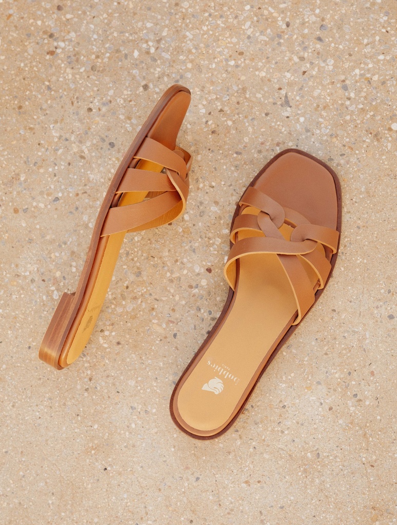 Flache Sandalen : Thaïs - Camel