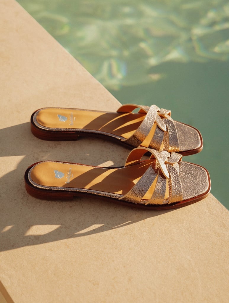 Flat Sandals : Thaïs - Sepia Gold