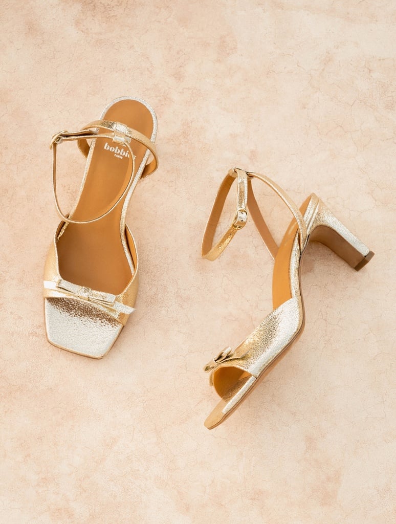 Sandales à Talons : Amina - Champagne Gold