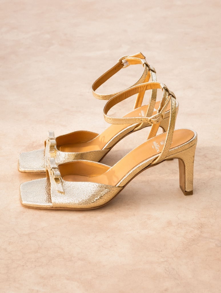 Heeled Sandals : Amina - Champagne Gold