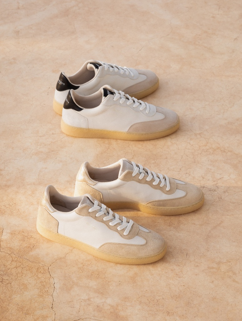 Sneakers : Bahia - Off White & Iridescent Champagne