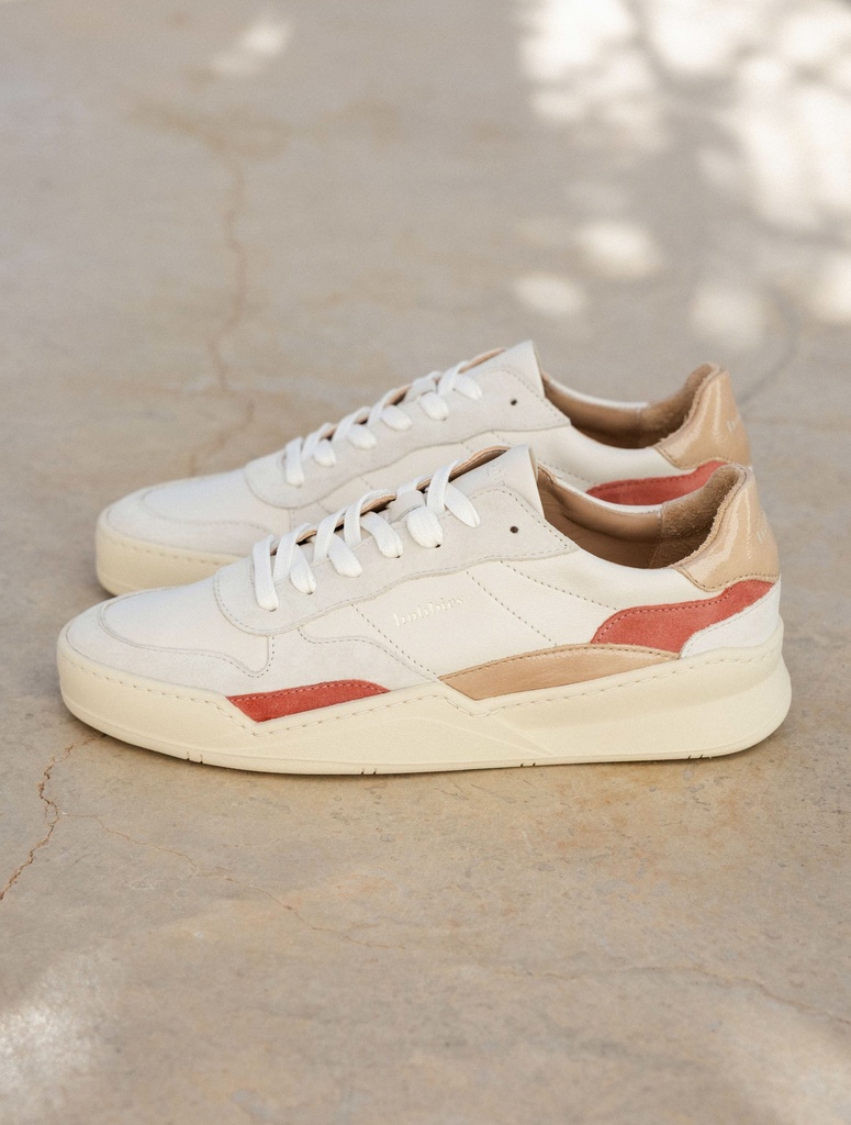 Baskets : Beverly - Off White - Beige - Pink