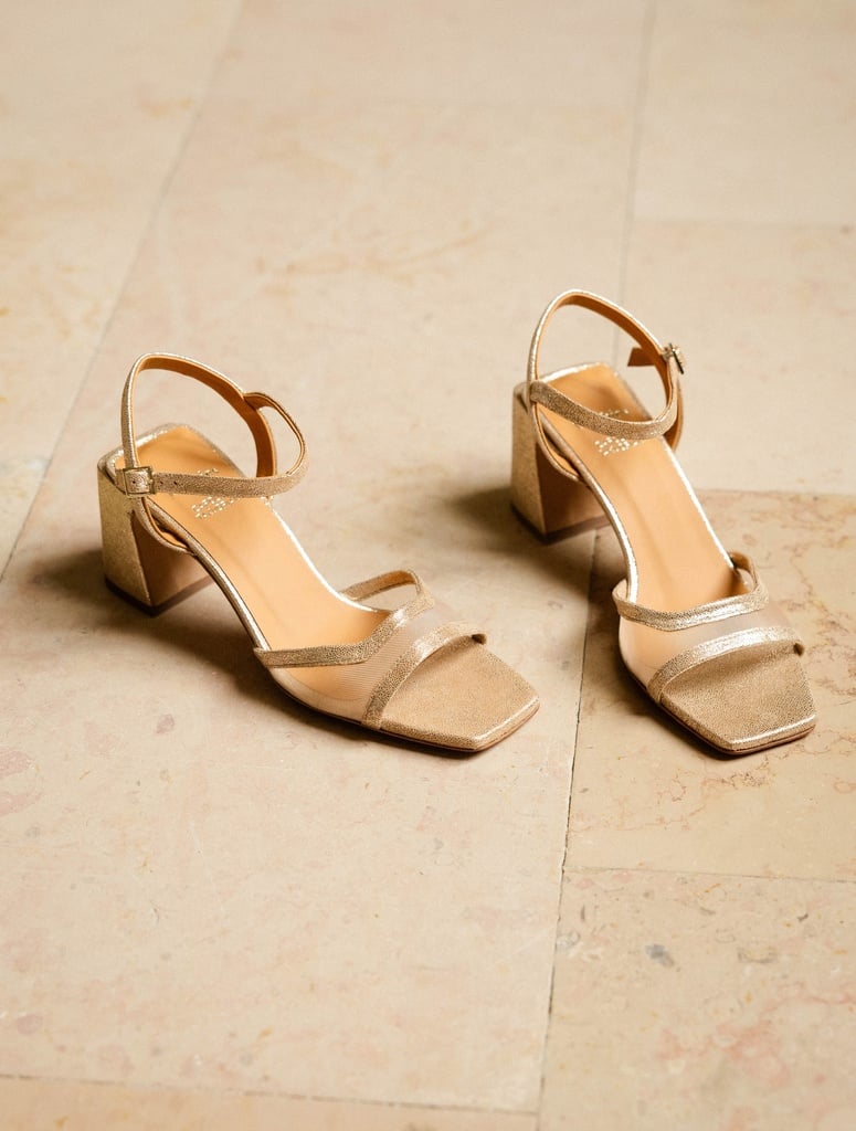Heeled Sandals : Bonnie - Iridescent Champagne